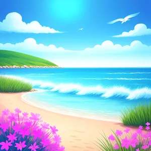 Vibrant Summer Sky Wave Artwork