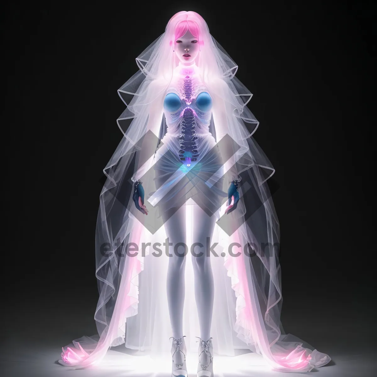 Picture of Transparent 3D human skeleton anatomy science x-ray
