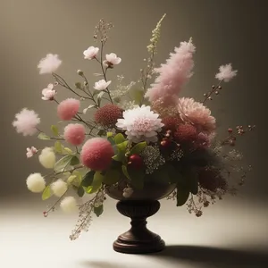 Spring Blossoms on Pink Spirea Shrub