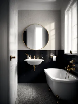 Modern Luxury Bathroom Design with Clean Lines"
or
"Stylish and Contemporary Bathroom Interior"
or
"Elegant Room with Modern Bathroom Fixtures"
or
"Sophisticated Bathroom with Stylish Decor"
or
"Comfortable and Chic Bathroom Retreat