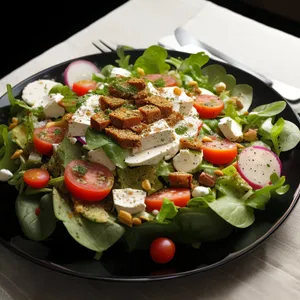 Delicious and Healthy Gourmet Salad with Grilled Meat