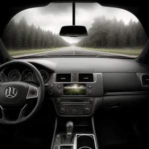 Modern car interior with sleek control panel