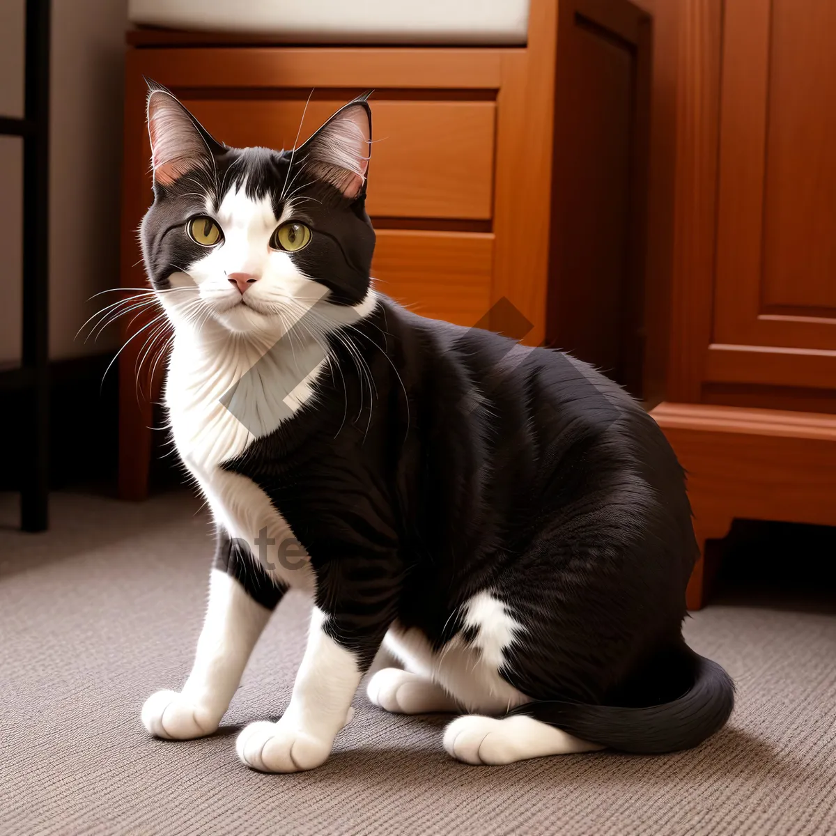 Picture of Curious Fluffy Kitty with Adorable Whiskers