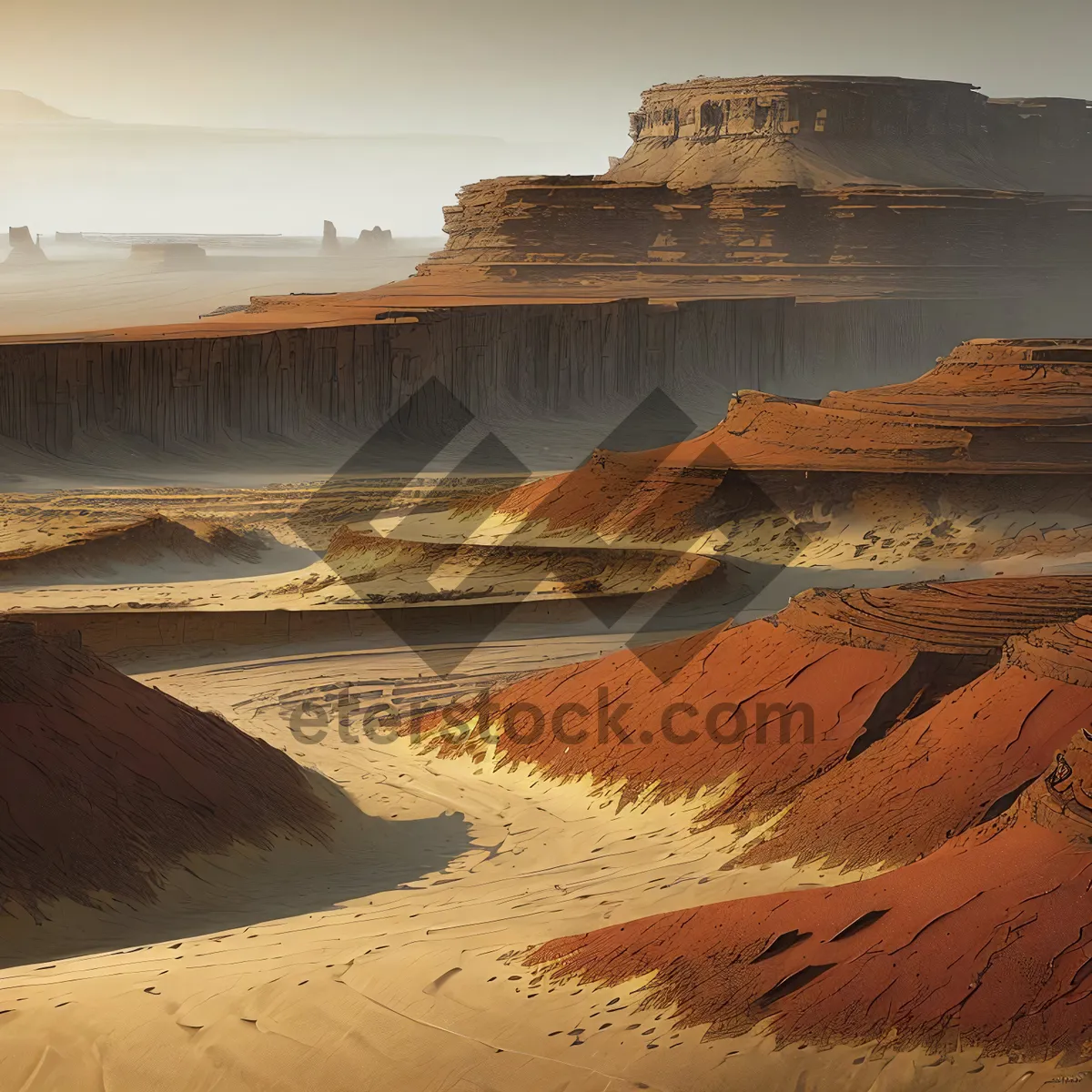 Picture of Spectacular Desert Landscape with Majestic Sandstone Cliffs