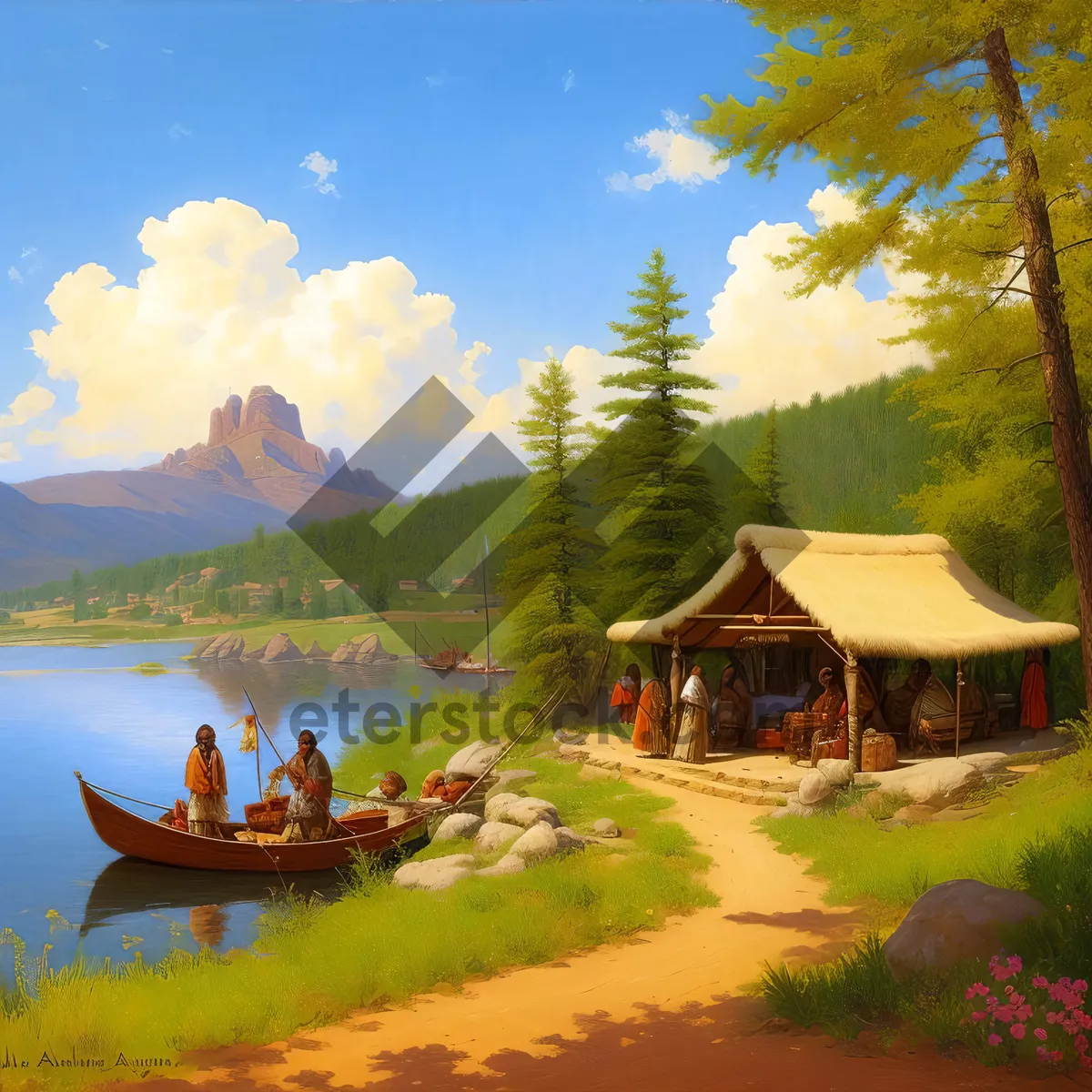 Picture of Tranquil Park Reflection on Summer Lake