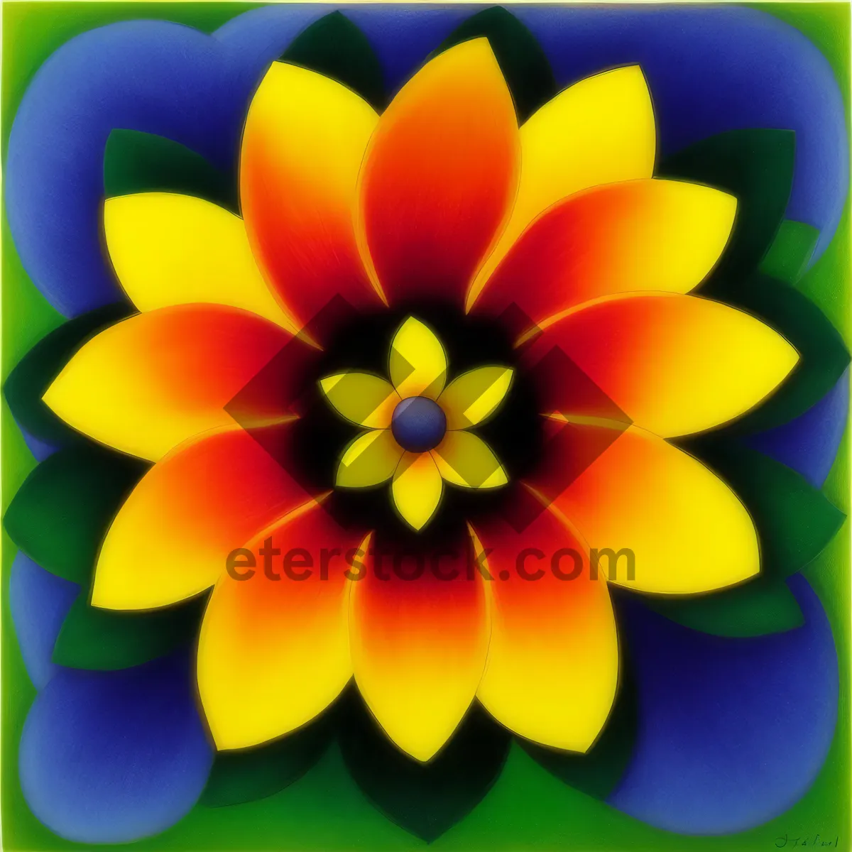 Picture of Vibrant Flower Power Pinwheel - Colorful and Bright Decoration