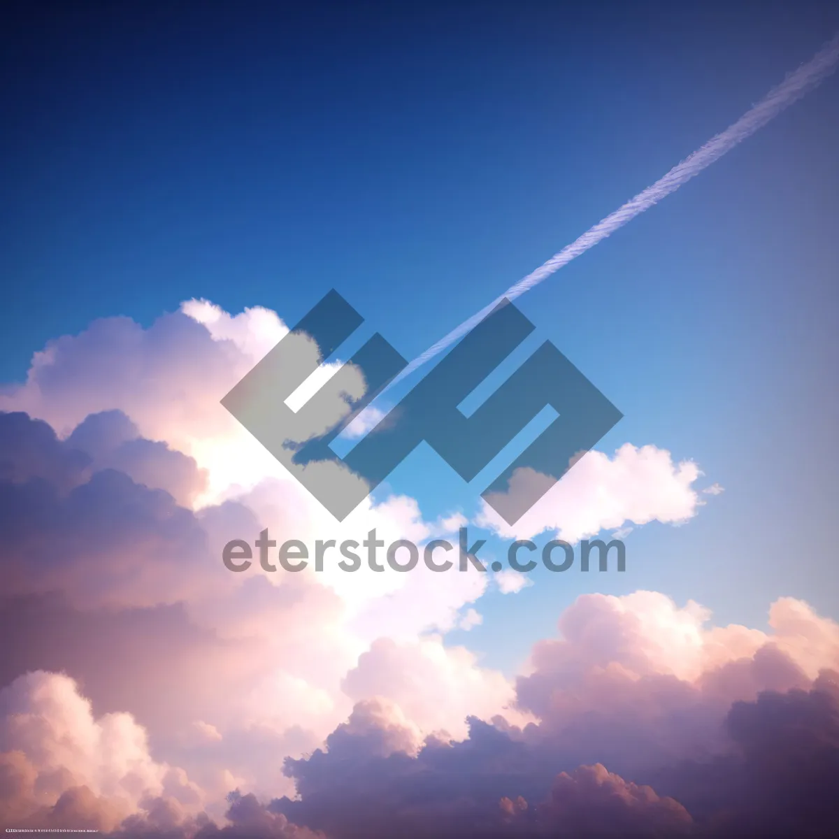 Picture of Clear Summer Sky with Fluffy Clouds