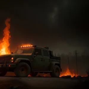 Snowplow Truck in Tranquil Sunset Sky