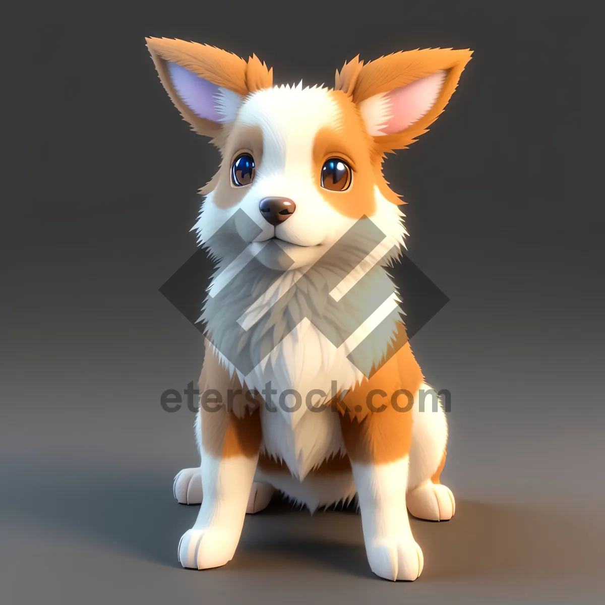 Picture of Fluffy Bunny and Cute Kitty Studio Portrait