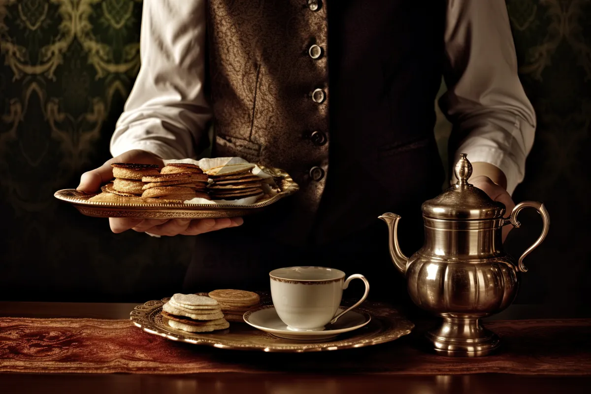 Picture of Morning coffee in a hot teapot on table