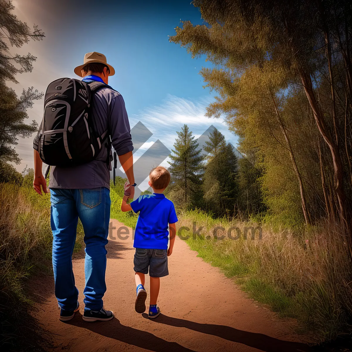 Picture of Active Hiker Enjoying Mountain Adventure