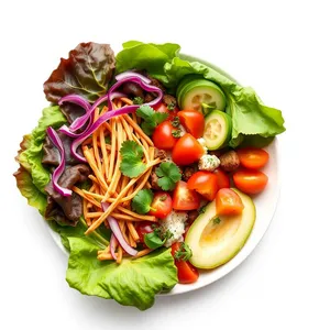 Delicious Vegetable Plate with Pasta and Salad