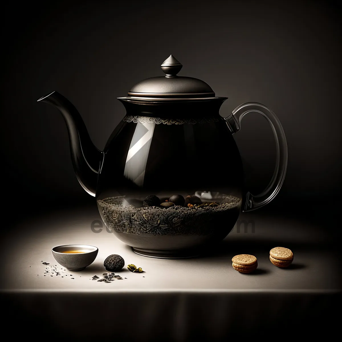 Picture of Traditional China Teapot for Hot Herbal Tea