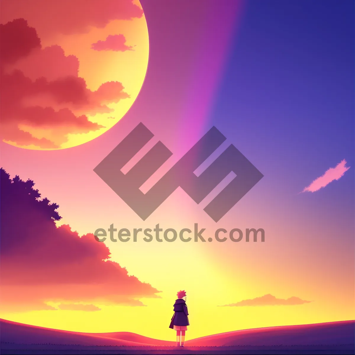 Picture of Vibrant Summer Sunset Sky with Celestial Brilliance