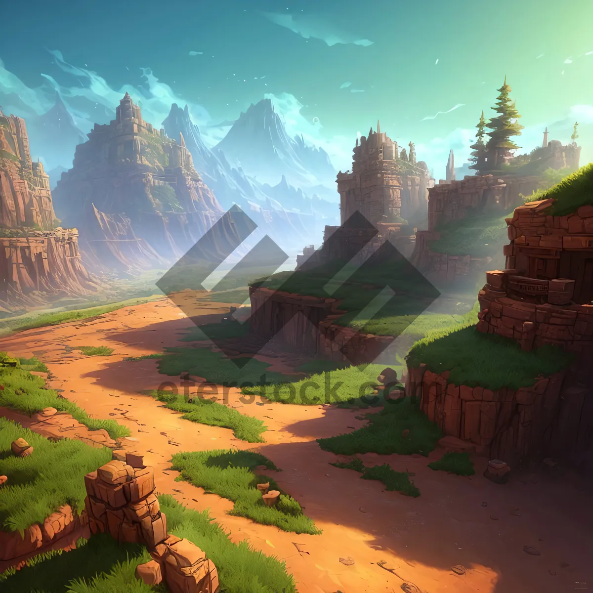 Picture of Majestic Southwest Canyon Landscape with River