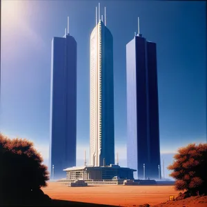 Urban Skyline: Iconic Modern Cityscape with Tall Skyscrapers