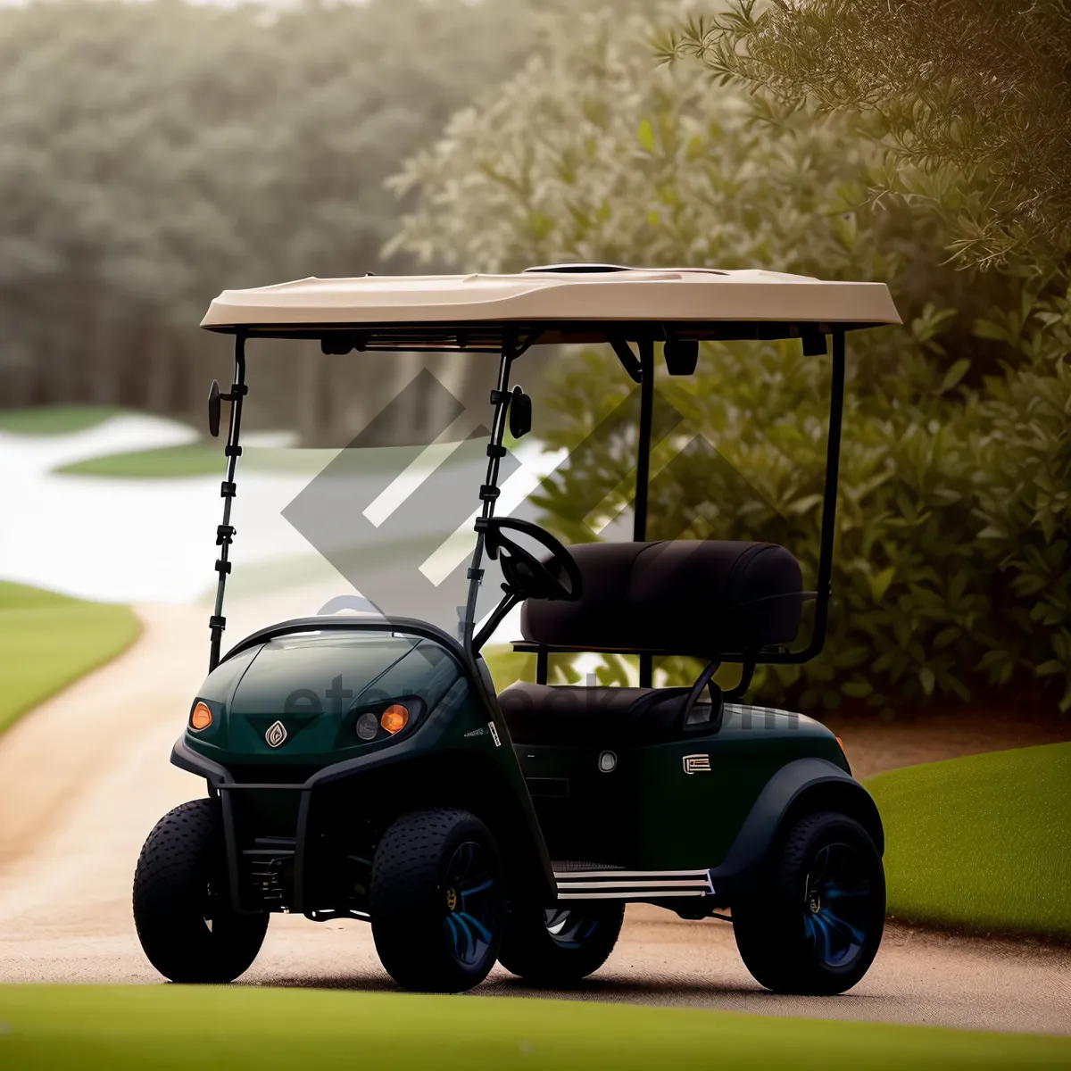 Picture of Golf Cart on Green Field