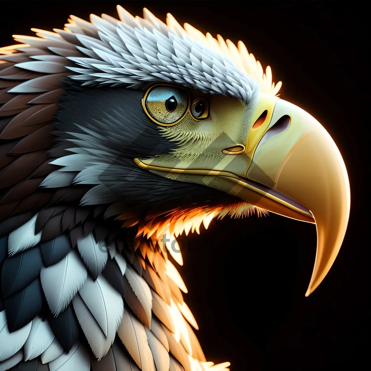 Picture of Eagle Hunter: Majestic Feathers and Piercing Gaze