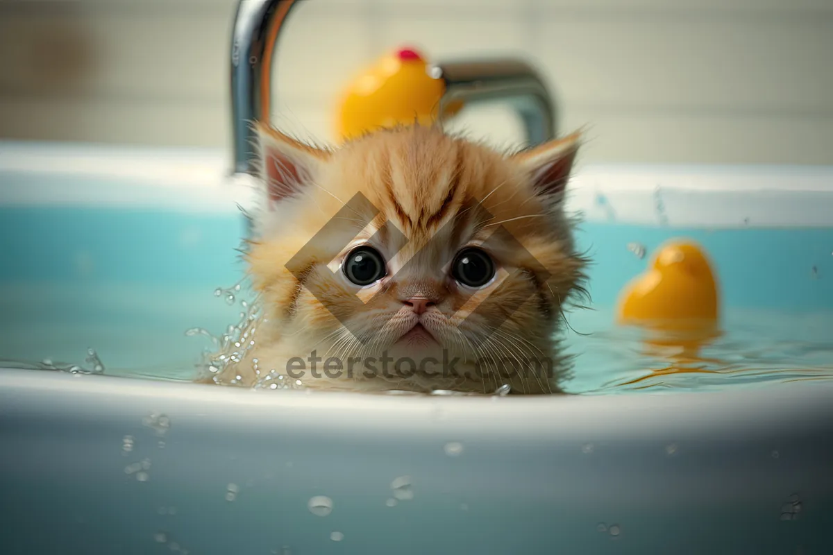 Picture of Adorable kitty with expressive eyes and fluffy fur