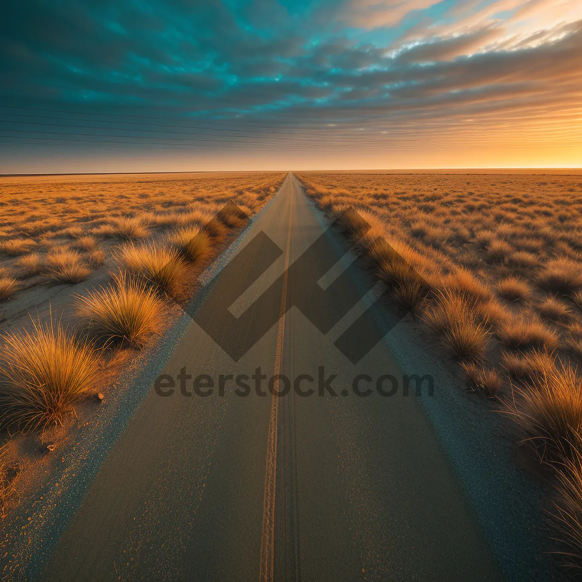 Picture of Dreamy Sunset Reflection on Desert Horizon