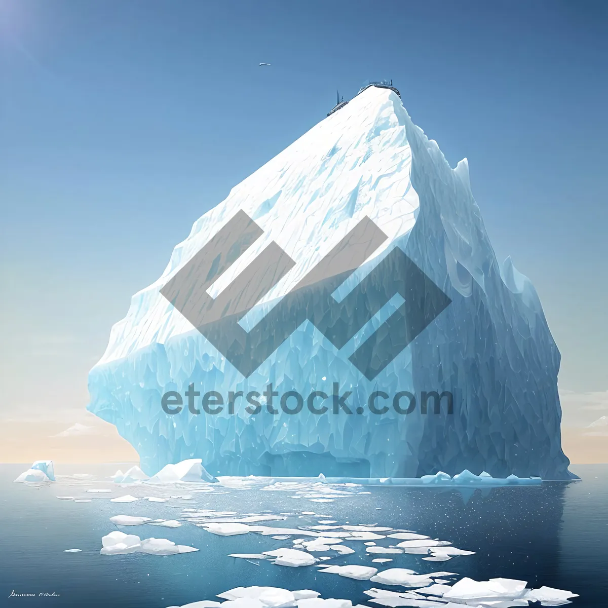 Picture of Majestic Arctic Glacier amidst Icy Ocean