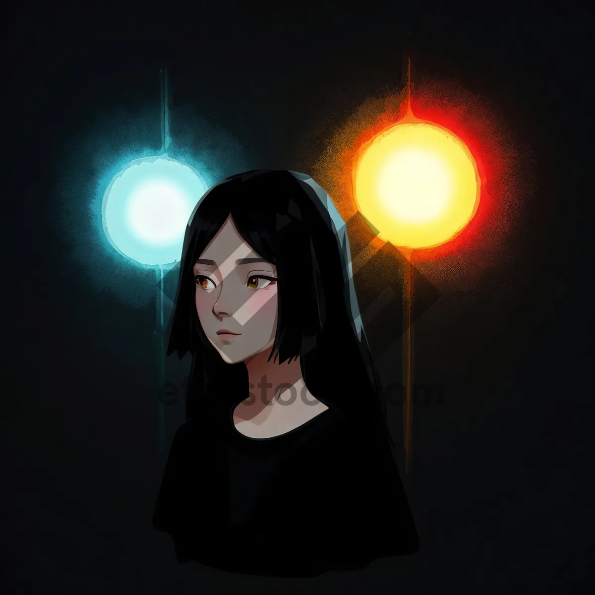 Picture of Dark and Sexy Lady in the Spotlight