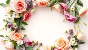 Pink Rose Wedding Decoration Floral Frame