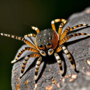 Black and Gold Garden Spider Close-Up Wildlife