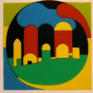 Bank icon for 3D business facility sign.