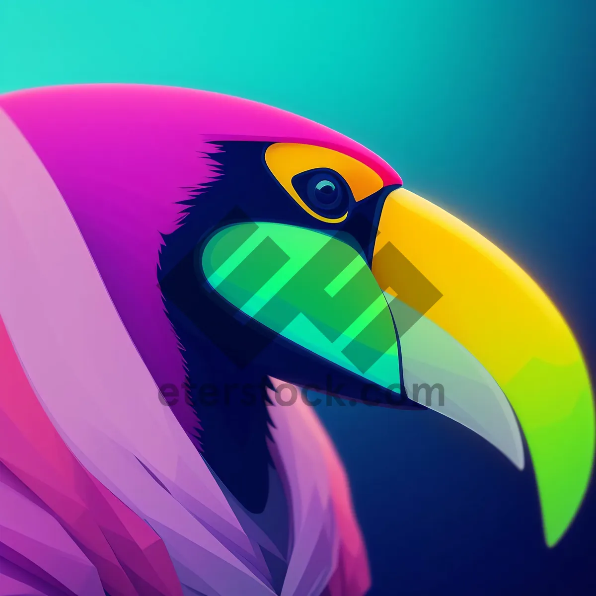 Picture of Modern Graphic Art Button with Colorful Curves