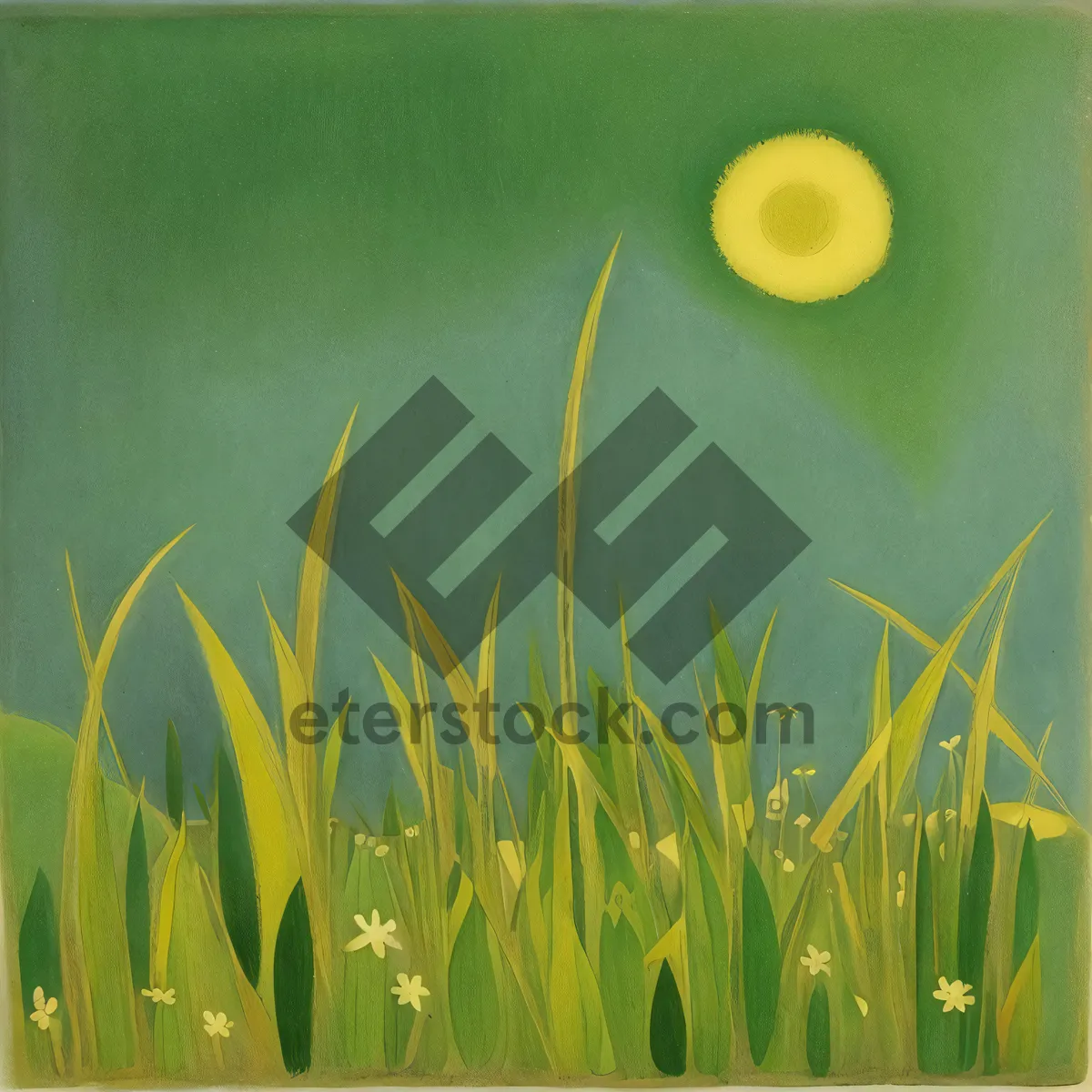 Picture of Vibrant Spring Meadow with Lush Green Grass