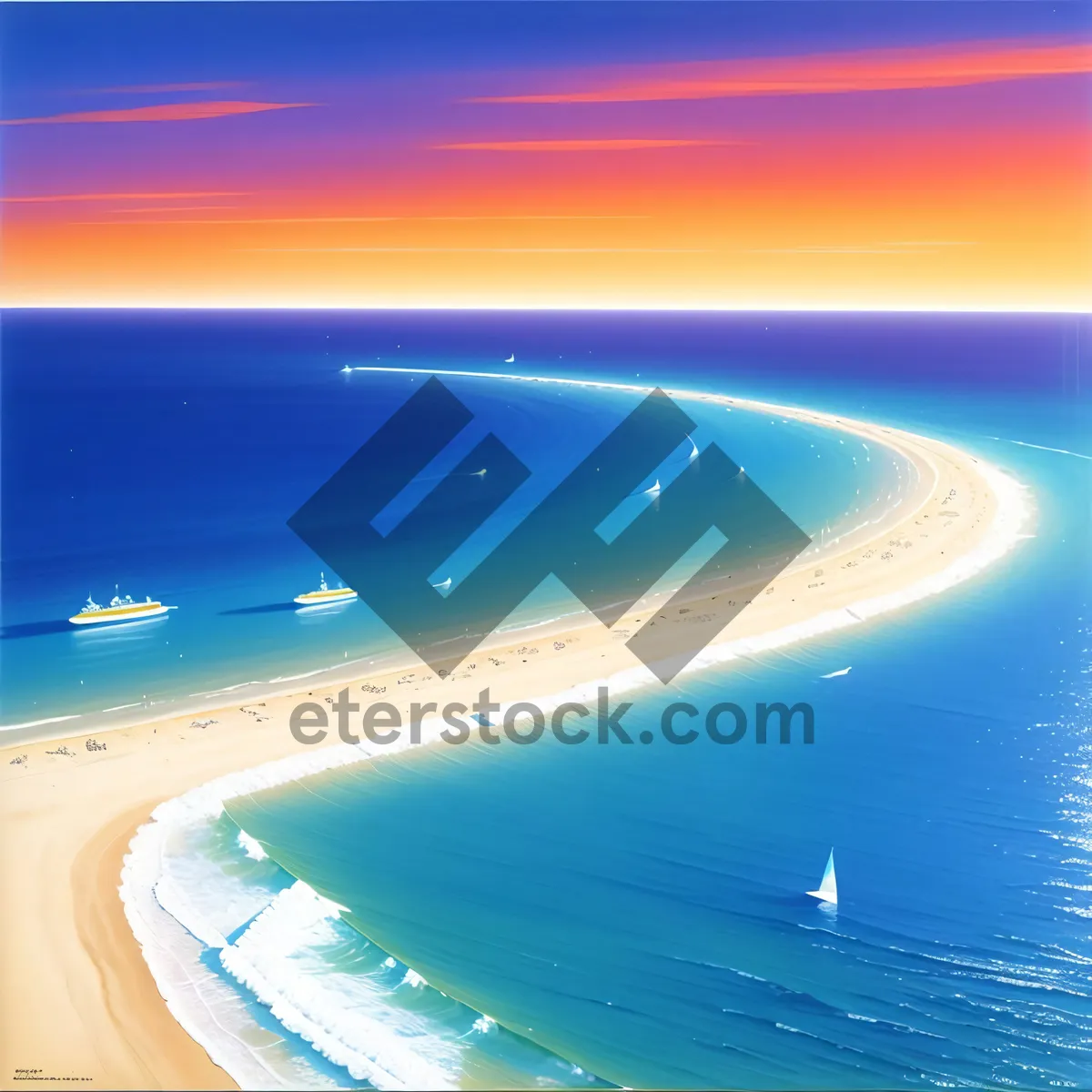 Picture of Sun-kissed Beach Paradise: Turquoise Waters and Sandy Shores