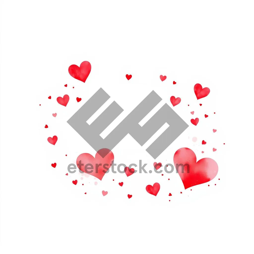 Picture of Valentine Love Celebration Wallpaper Design Heart Ornament.