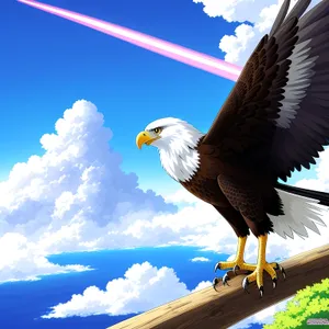 Majestic Bald Eagle Soaring Through the Sky.