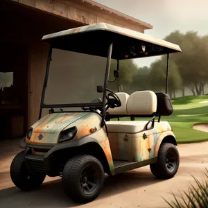 Golf Car on Green Course