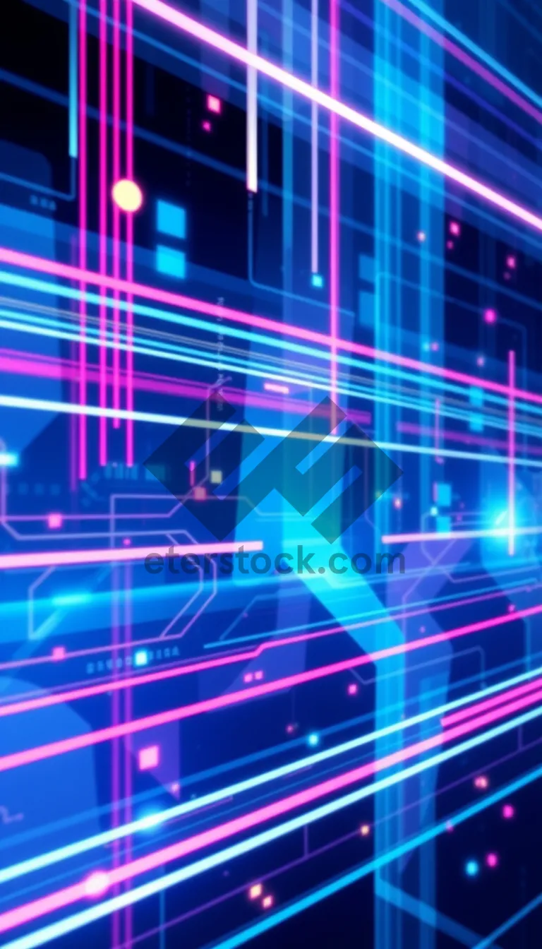 Picture of Futuristic neon space tunnel design with vibrant glow