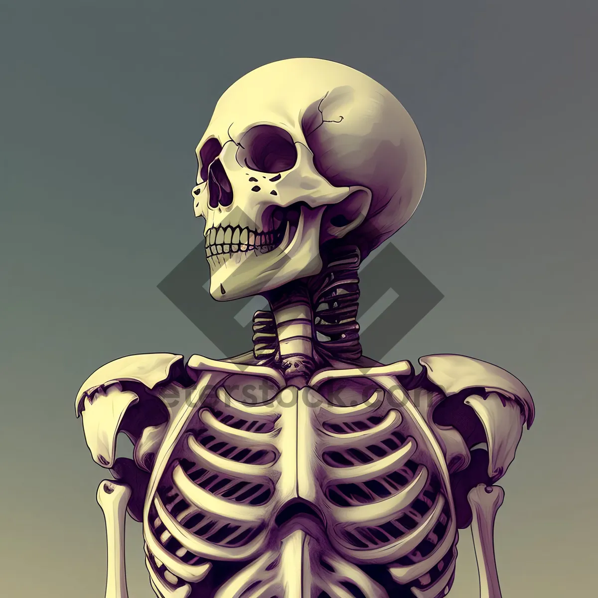 Picture of Spooky Skull Sculpture: Anatomical 3D Art