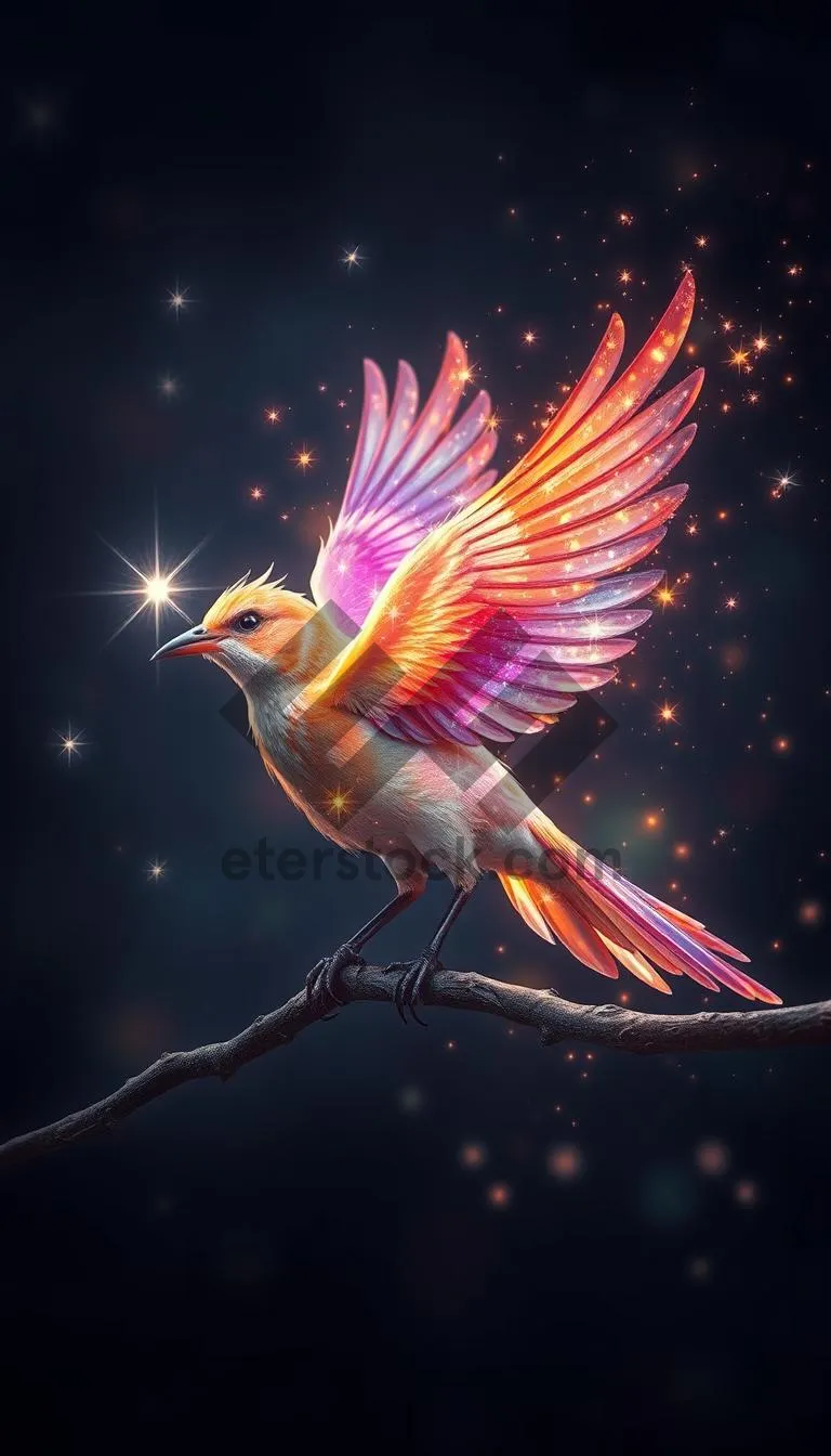 Picture of Glowing Fractal Wing Design Wallpaper