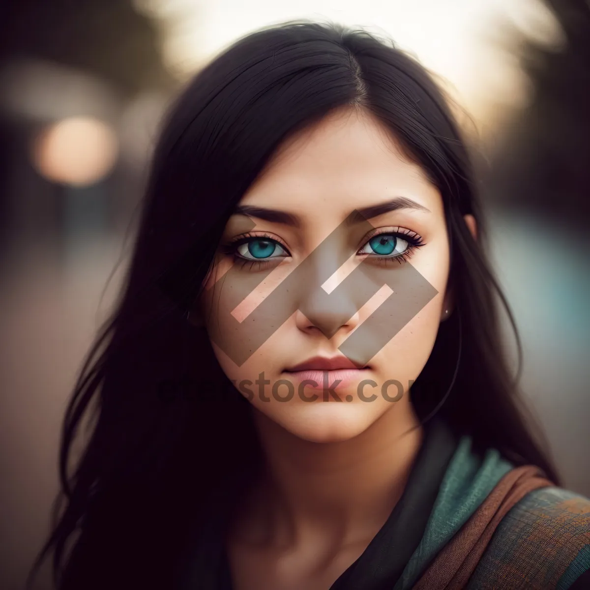Picture of Smashing Beauty: A Captivating Brunette Model with Sensual Eyes