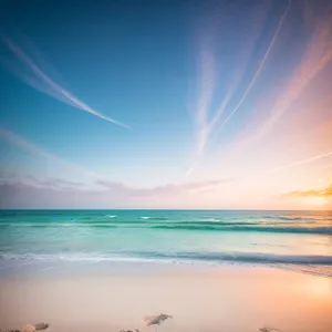 Serene Seascape: Sun, Sand, Waves, and Paradise