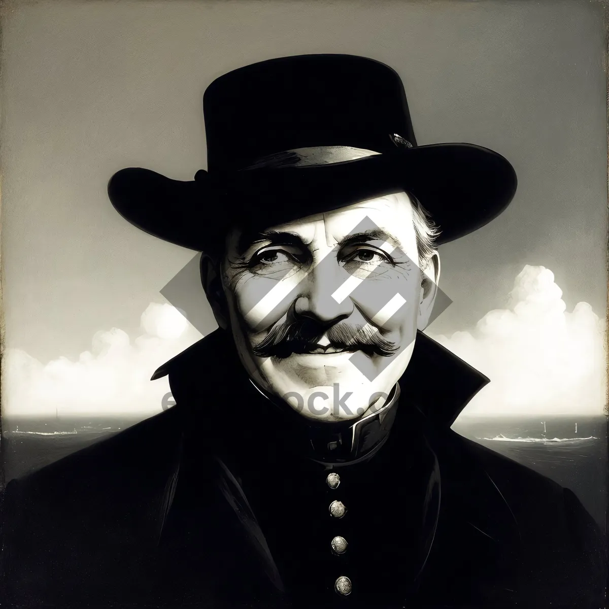 Picture of Black Hat Comedian: Entertainer with a Mustache