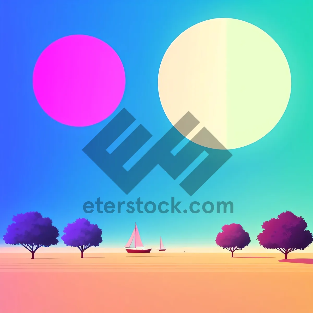 Picture of Colorful Graphic Design Icon Set in Pink depicting East Wind Art