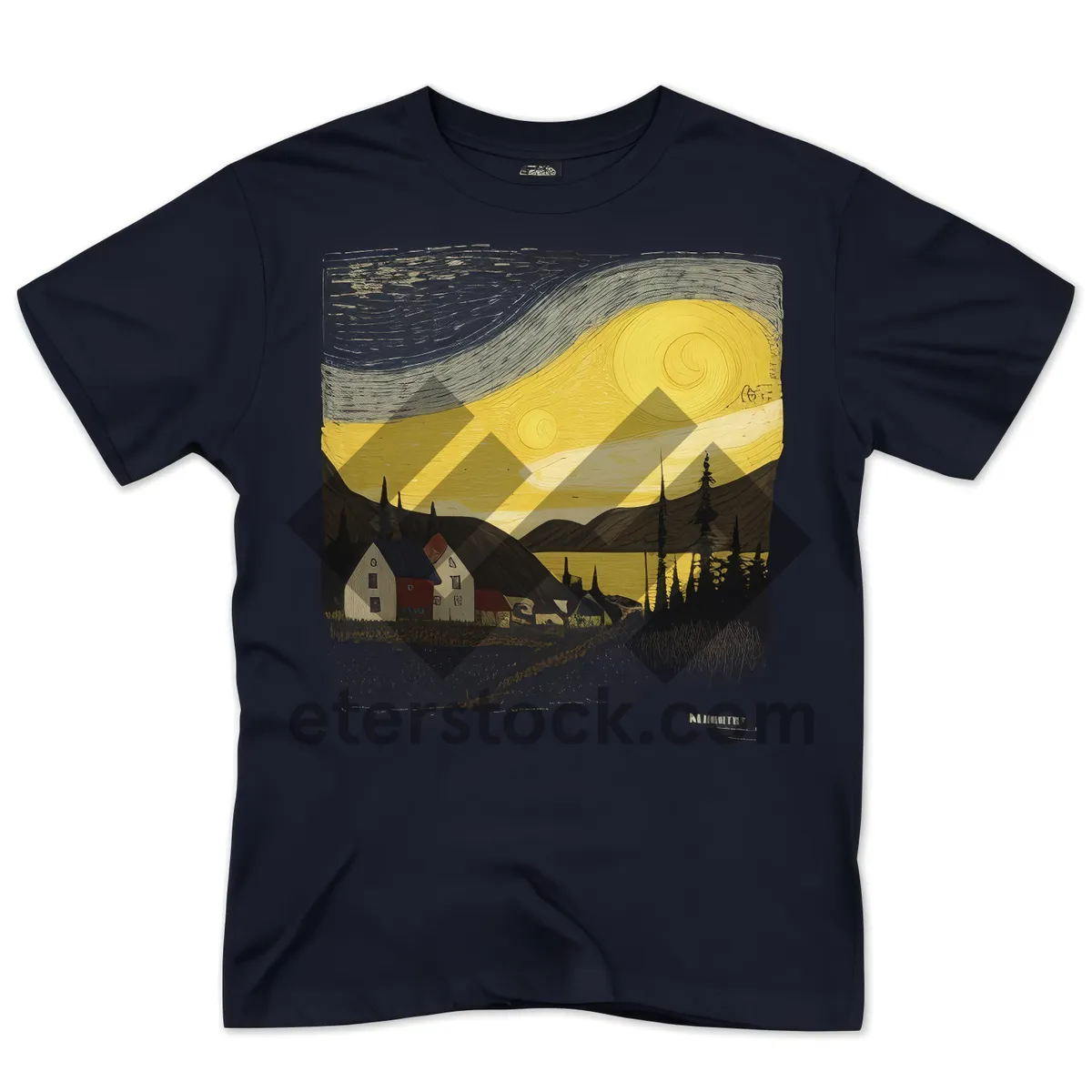 Picture of Stylish black cotton jersey t-shirt for adults