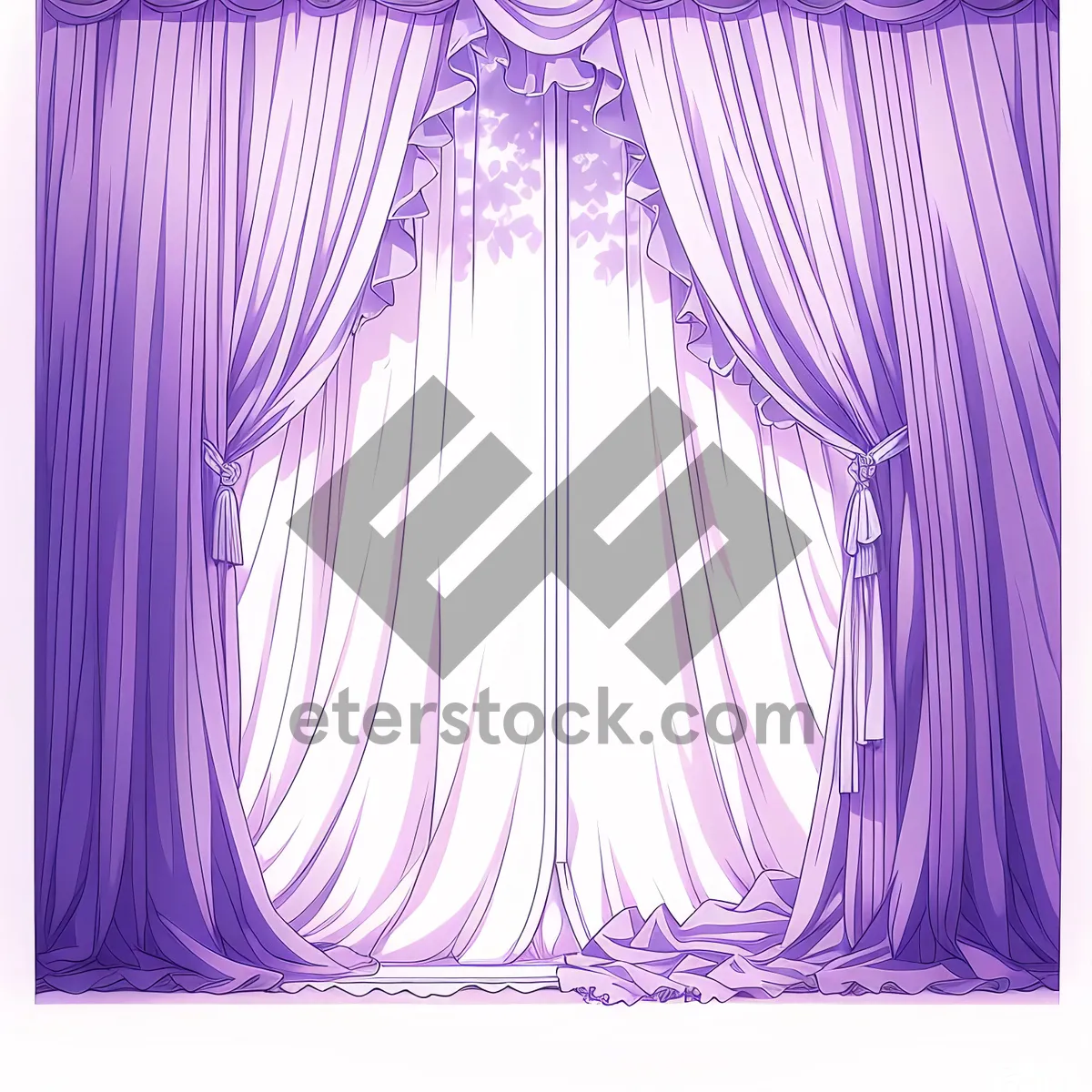 Picture of Futuristic Fractal Curtain Design with Modern Artistic Elements