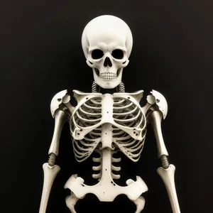 Terrifying skeletal pirate bust with skull and bones.