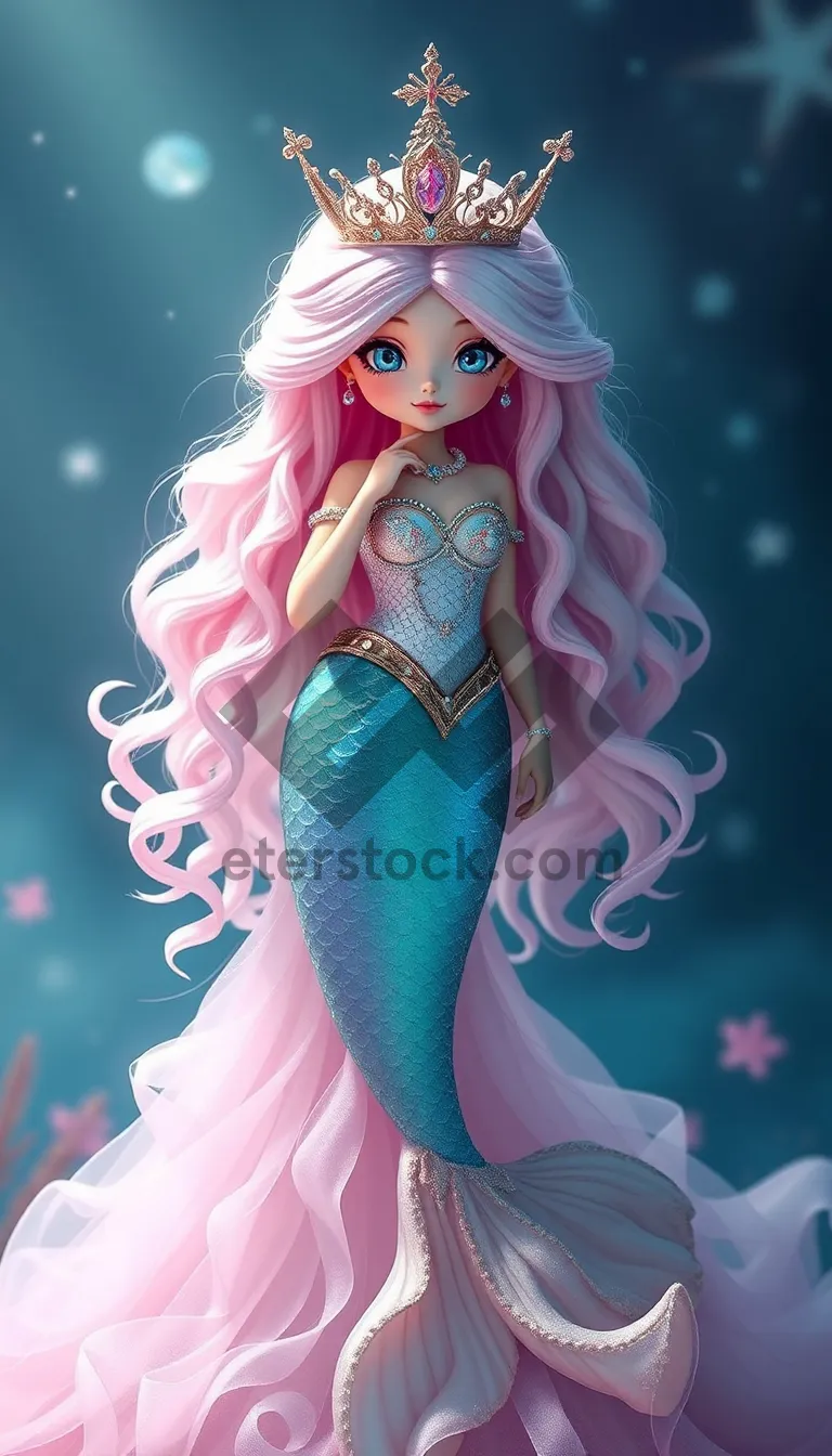 Picture of Beautiful princess with long, flowing hair and belly