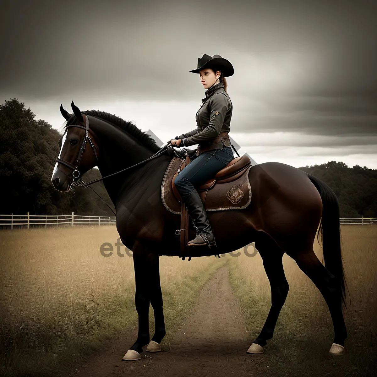 Picture of Graceful Stallion in Equestrian Sport