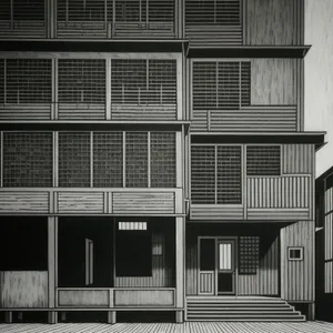 Modern Urban Office Building with Glass Facade and Balconies.