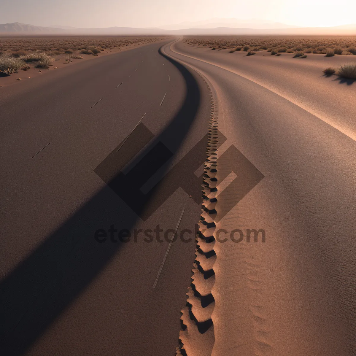 Picture of Desert Highway: Endless Sands and Open Sky