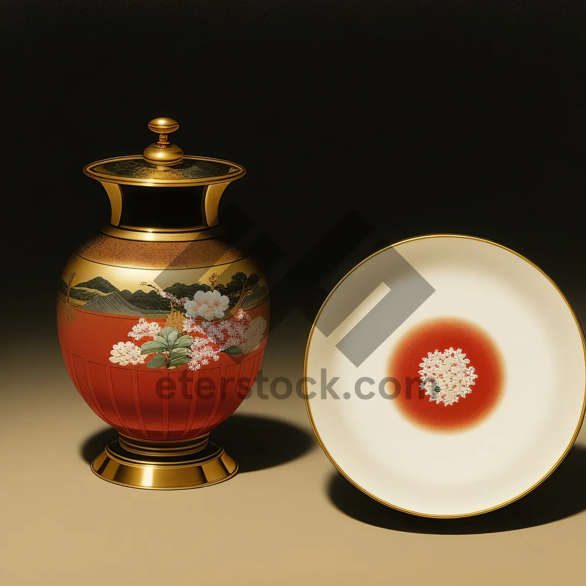 Picture of Hot Herbal Drink in Ceramic Teapot